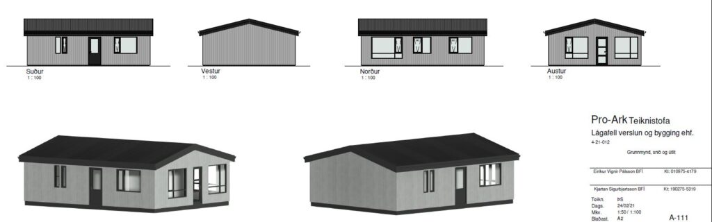 Lítið einbýlishús 68,5m2 - hliðar